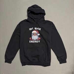 Big Nick Energy Unisex Black Santa Claus Graphic Hoodie‎ Medium